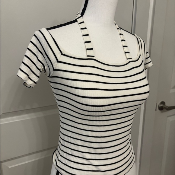 American Eagle Soft and Sexy ribbed striped off the shoulder halter size M - Picture 3 of 10